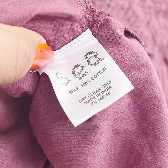 Sea New York Simona Women's Puff‎ Sleeve Smocked Dress in Merlot Size 14 - Picture 5 of 5